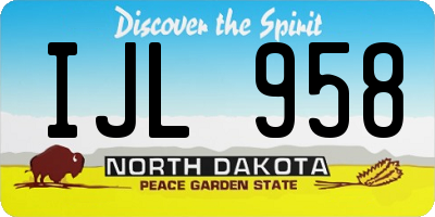 ND license plate IJL958