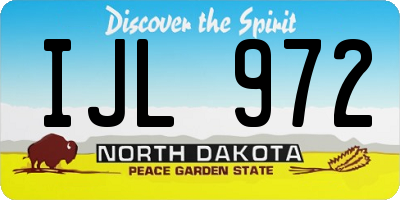 ND license plate IJL972