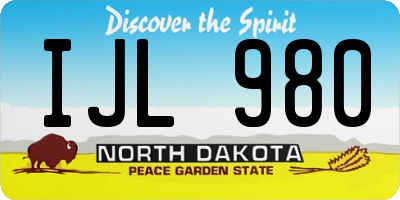 ND license plate IJL980