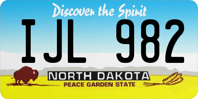 ND license plate IJL982
