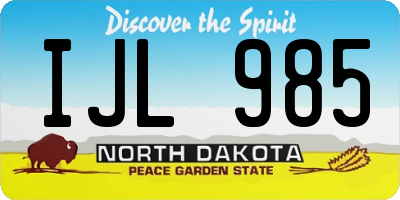 ND license plate IJL985