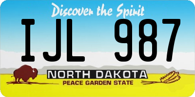 ND license plate IJL987