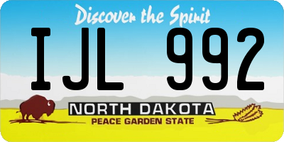 ND license plate IJL992