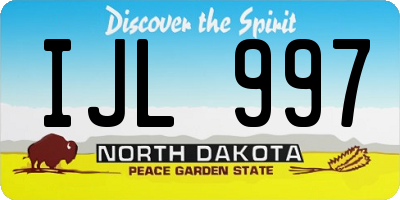 ND license plate IJL997