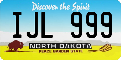 ND license plate IJL999