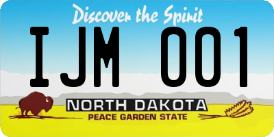 ND license plate IJM001