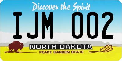 ND license plate IJM002