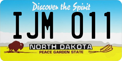ND license plate IJM011