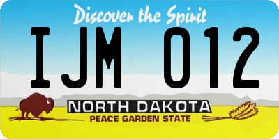 ND license plate IJM012