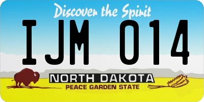 ND license plate IJM014