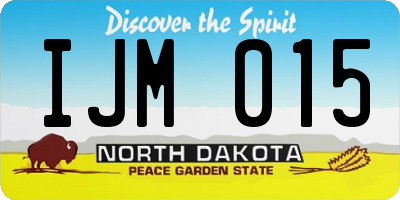 ND license plate IJM015