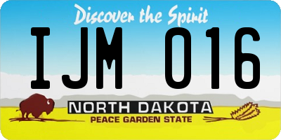 ND license plate IJM016