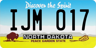 ND license plate IJM017