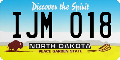 ND license plate IJM018