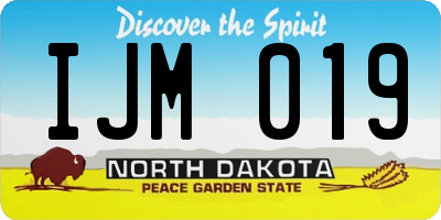 ND license plate IJM019