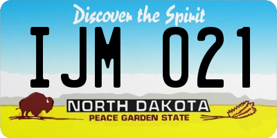 ND license plate IJM021