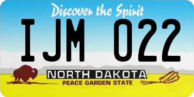 ND license plate IJM022
