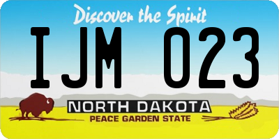 ND license plate IJM023
