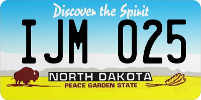 ND license plate IJM025
