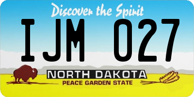 ND license plate IJM027