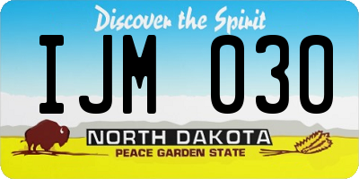 ND license plate IJM030