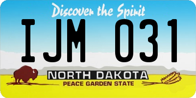 ND license plate IJM031