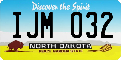ND license plate IJM032