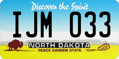 ND license plate IJM033