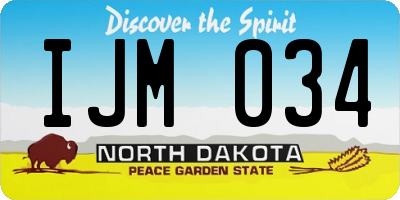 ND license plate IJM034