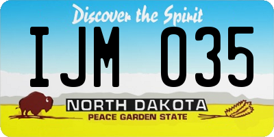 ND license plate IJM035