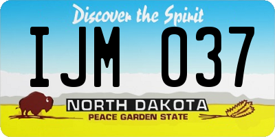 ND license plate IJM037