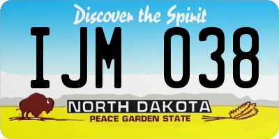 ND license plate IJM038