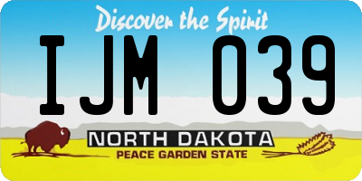 ND license plate IJM039