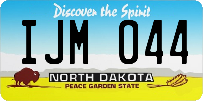 ND license plate IJM044