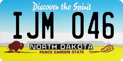 ND license plate IJM046