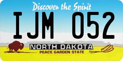 ND license plate IJM052