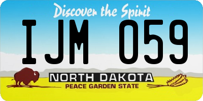 ND license plate IJM059