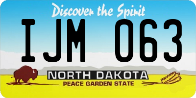 ND license plate IJM063