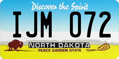 ND license plate IJM072
