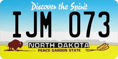 ND license plate IJM073