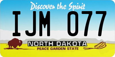 ND license plate IJM077