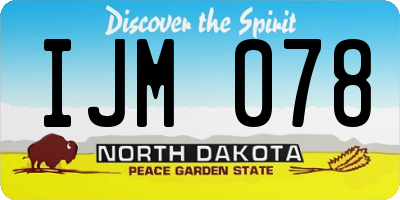 ND license plate IJM078