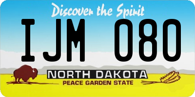 ND license plate IJM080