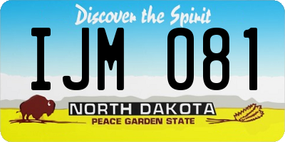 ND license plate IJM081