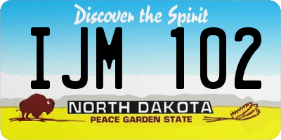 ND license plate IJM102