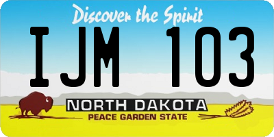 ND license plate IJM103