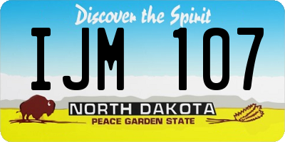 ND license plate IJM107