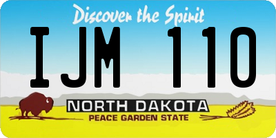 ND license plate IJM110