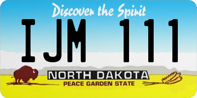 ND license plate IJM111