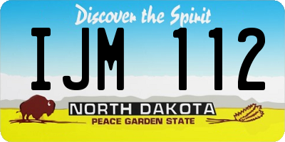ND license plate IJM112